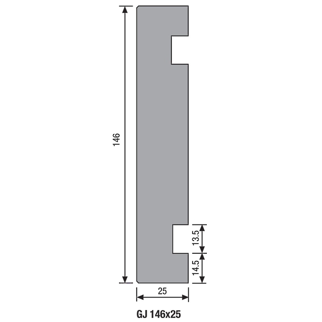 DOOR JAMB GROOVED MDF PP 146 X 25